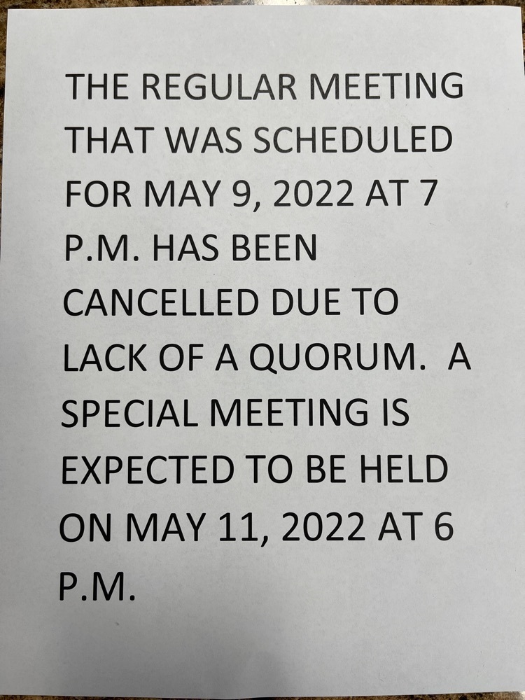 Board Meeting Rescheduled