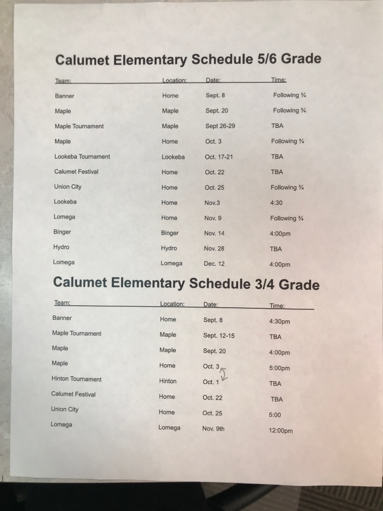 3-6 grade ball schedule 